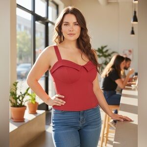 NEW•XL-1X•VIVIAN•Vintage Pin Up Style Top